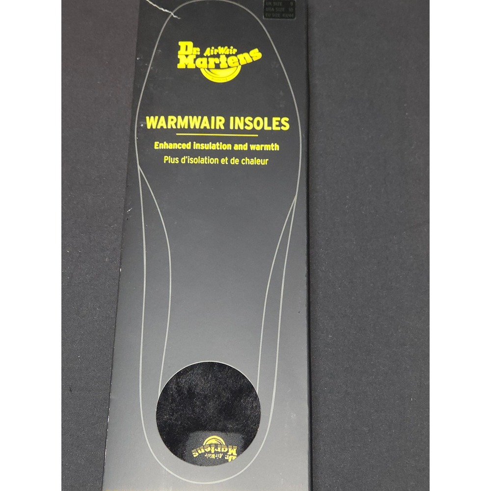 Dr Martens Warmwair Insulated Faux‎ Fur Insoles Black USA Size 10 NEW!